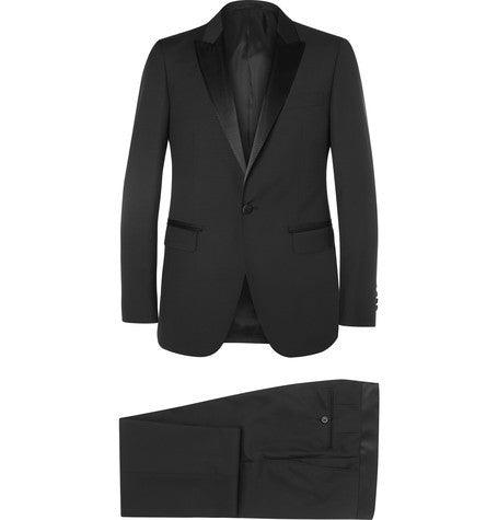 black attitude slim fit wool and mohair blend tuxedo