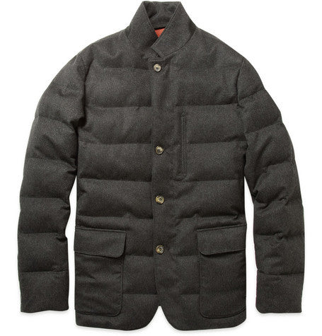 storm system virgin wool and cashmere blend down jacket