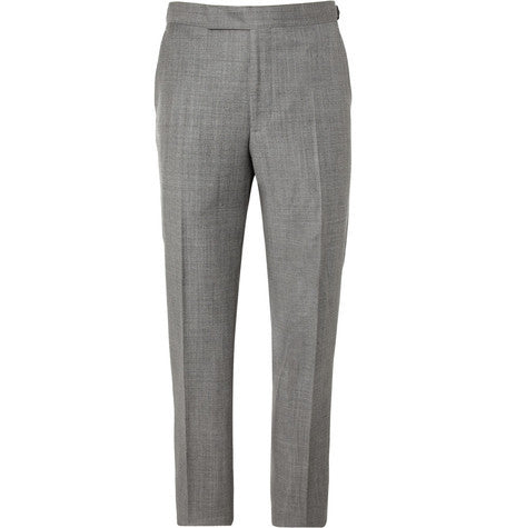 relaxed fit wool suit trousers