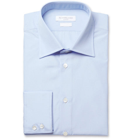 blue cotton poplin shirt