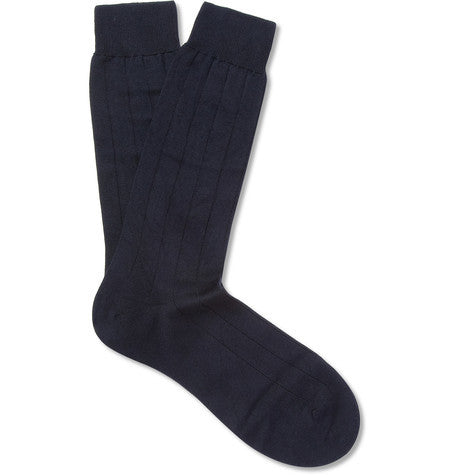 ribbed sea island cotton blend socks
