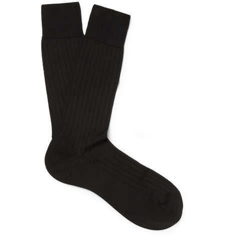 ribbed silk blend socks