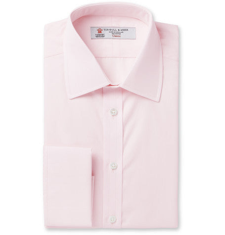 pink double cuff cotton shirt