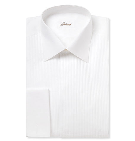 white bib front cotton tuxedo shirt