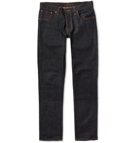 grim tim slim fit organic dry denim jeans