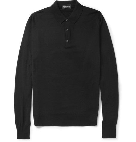 cotswold long sleeved merino wool polo shirt