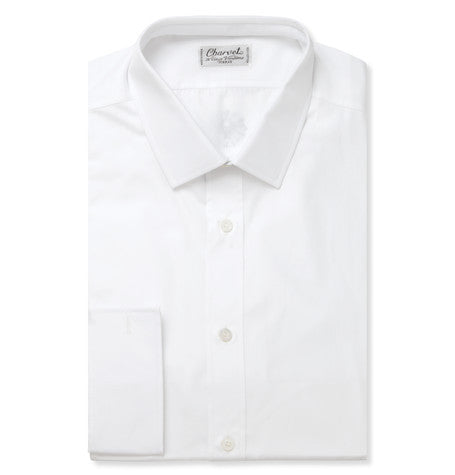white slim fit cotton shirt