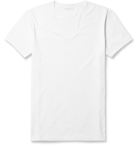 jack pima cotton blend v neck t shirt