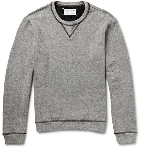 leather elbow patch jersey sweatshirt