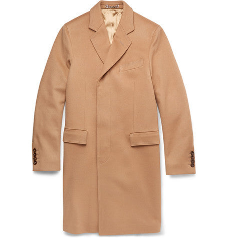 single breasted lightweight wool overcoat