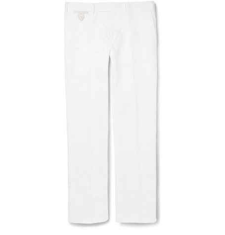 slim fit washed cotton  linen and silk blend chinos