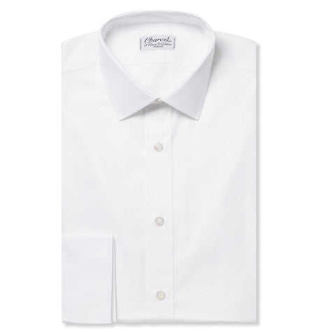 white royal slim fit cotton oxford shirt