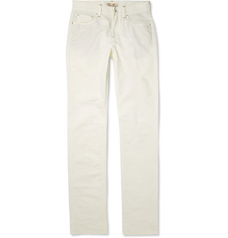 straight leg stretch cotton trousers