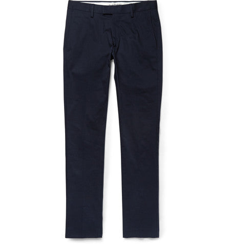 max slim fit cotton blend trousers