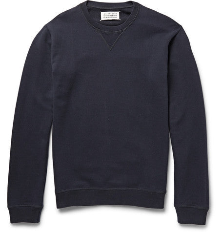 nubuck elbow patch loopback cotton jersey sweatshirt