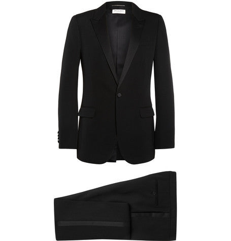 black satin trimmed virgin wool tuxedo