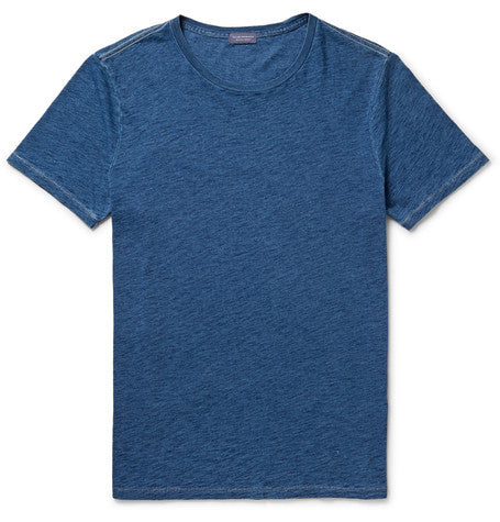 indigo dyed cotton t shirt