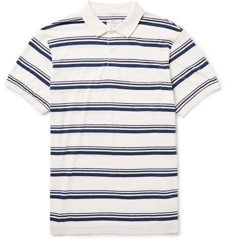 striped cotton jersey polo shirt