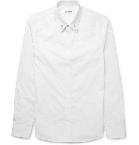 cuban fit star embellished cotton shirt