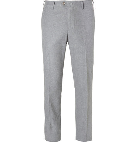 stretch cotton flannel trousers