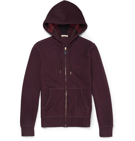 brit fleece back cotton blend jersey hoodie