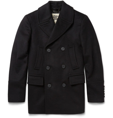 london slim fit wool and cashmere blend peacoat