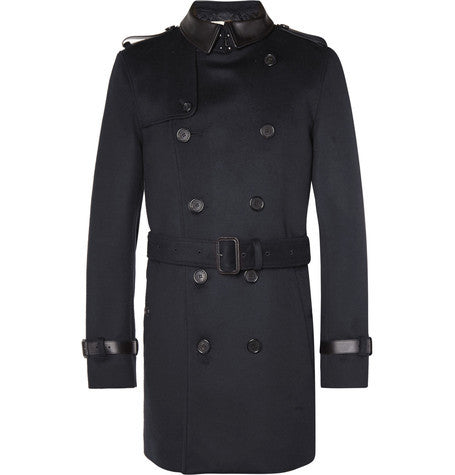 london kensington mid length wool and cashmere blend trench coat