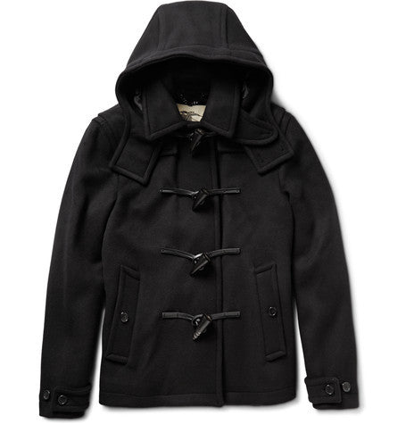 london leather trimmed wool coat