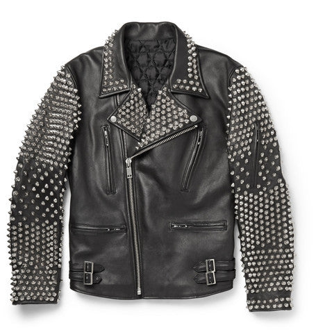studded leather biker jacket