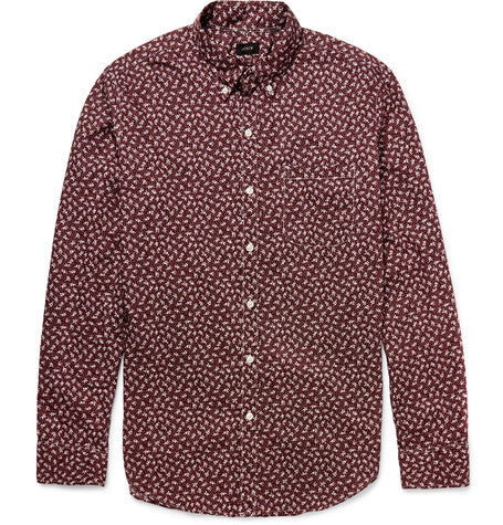 canton slim fit floral print cotton shirt