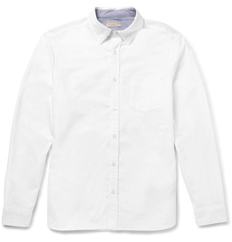 brit slim fit chambray trimmed cotton pique shirt