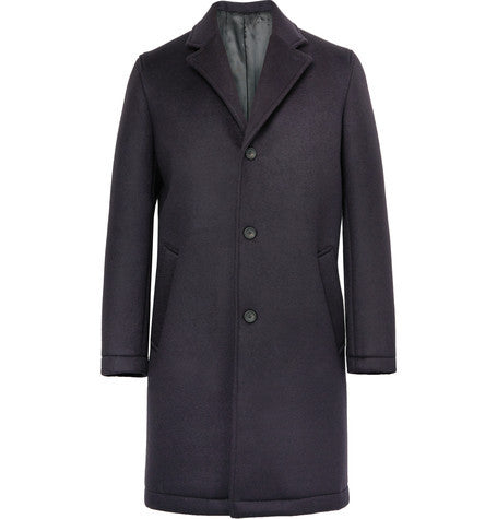 wool blend scuba jersey overcoat