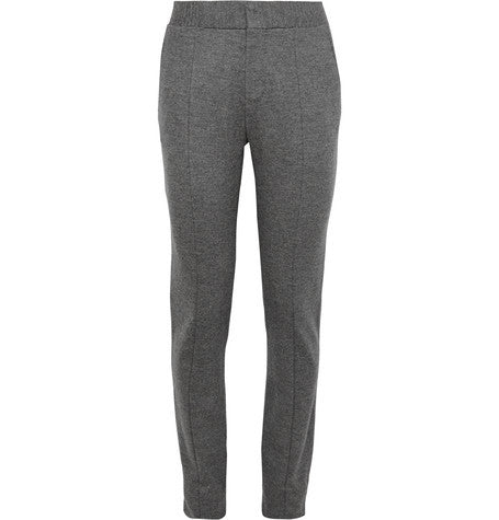 slim fit wool and cashmere blend trousers