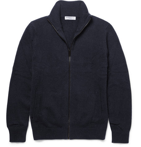 london brushed cashmere zip up cardigan
