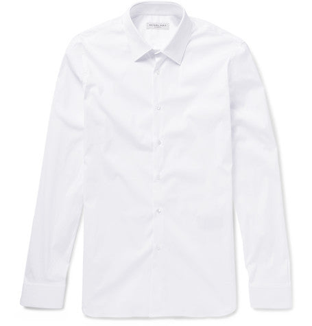 london slim fit stretch cotton blend poplin shirt
