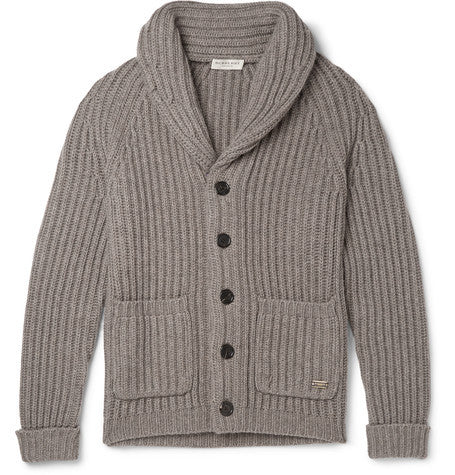 london slim fit shawl collar wool and cashmere blend cardigan