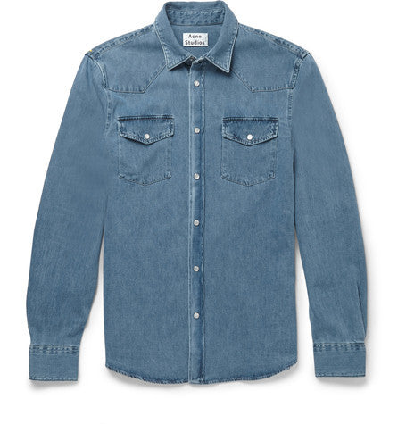 ewing washed denim shirt