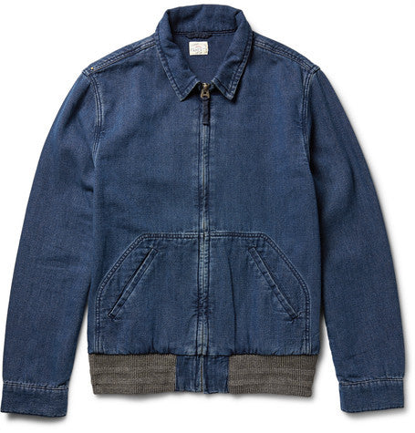 indigo dyed cotton canvas jacket