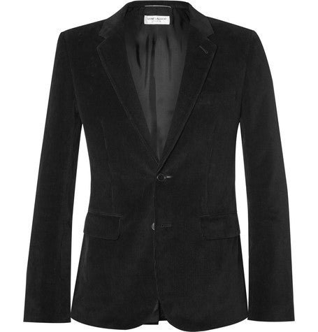 black elbow patch cotton corduroy blazer