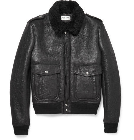shearling bomber jacket