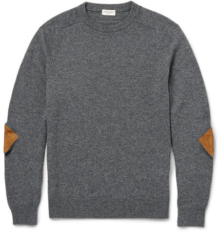 elbow patch cashmere sweater