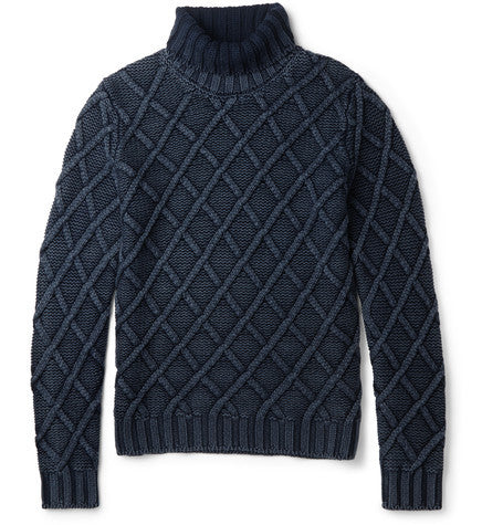 cable knit frosted wool sweater