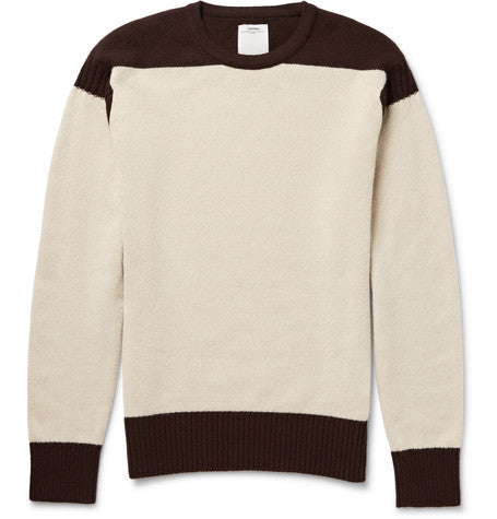 isles two tone wool and cashmere blend sweater
