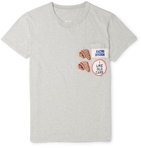 patch embellished cotton t shirt