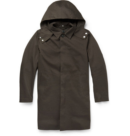 bonded cotton hooded raincoat