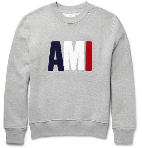 felt appliqued fleece back cotton jersey sweatshirt