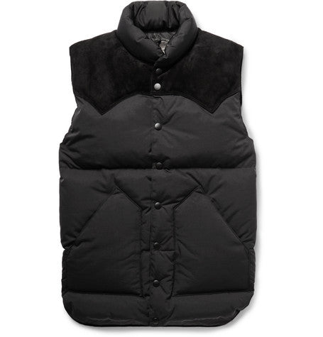 christy suede trimmed shell down gilet