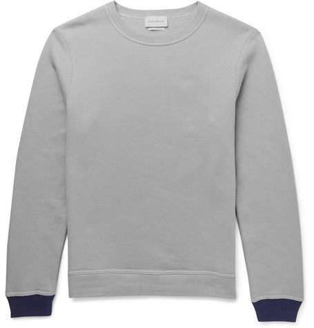 contrast trimmed cotton and cashmere blend sweatshirt