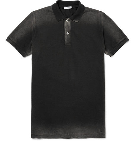 degrade cotton pique polo shirt