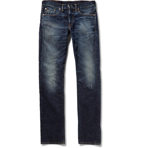 henderson slim fit washed selvedge denim jeans